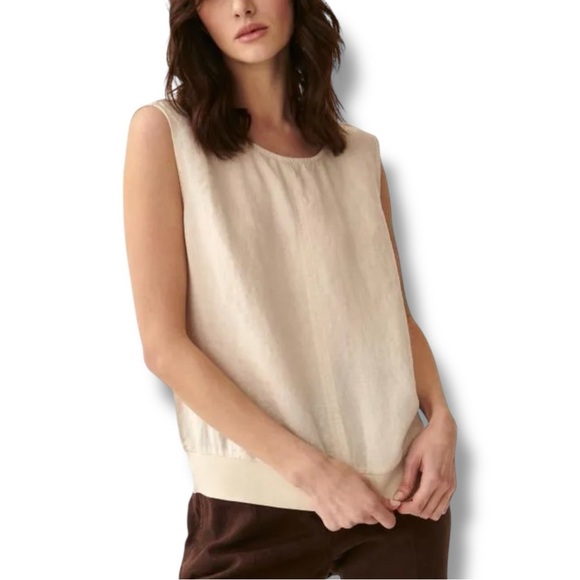 Tatuum Beige Boxy Linen Blouse OMALO – Small - Picture 2 of 13